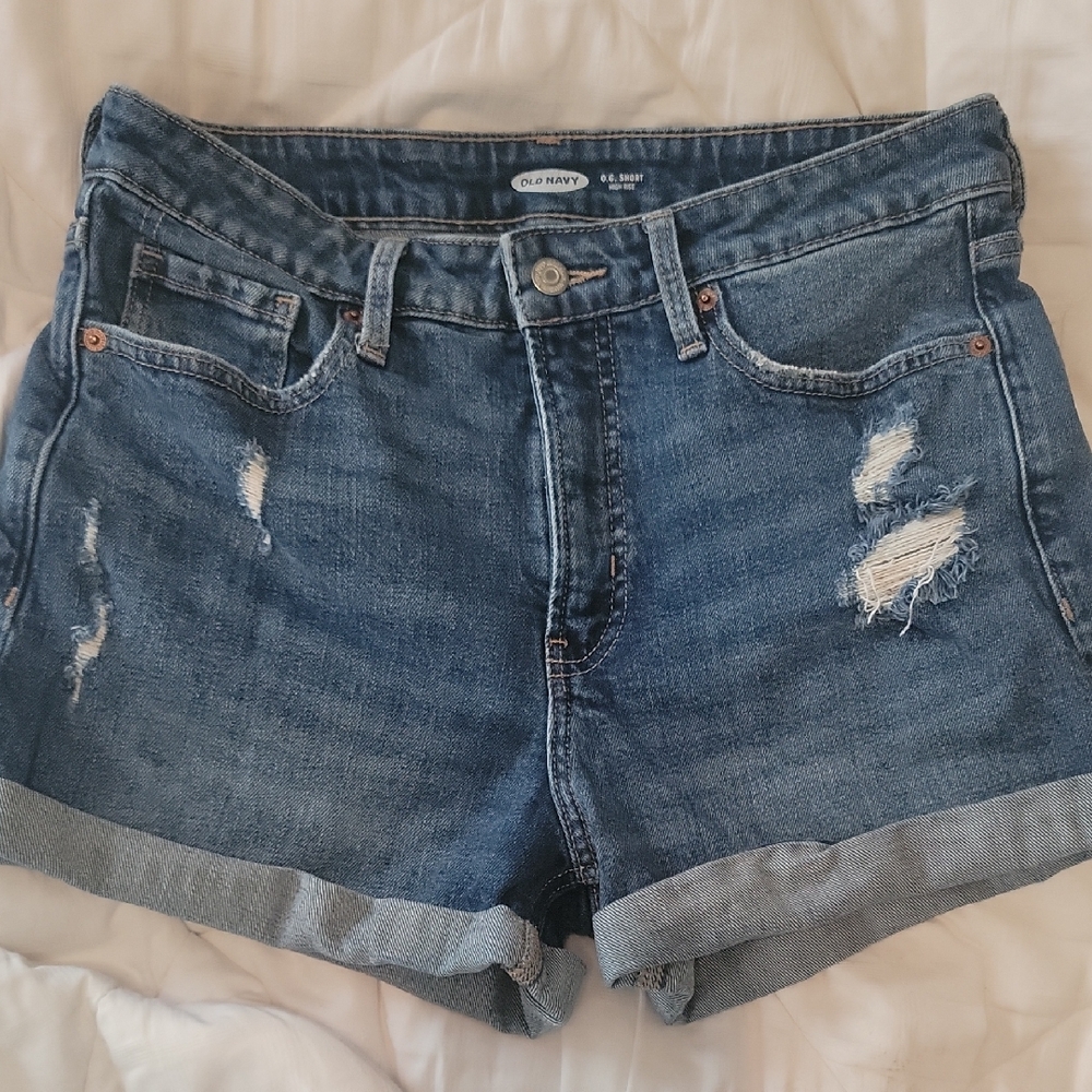Old Navy Blue Jean Shorts with Distressed Look